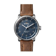 SHINOLA Canfield C56 3HD 43MM Continental Blue Dial, British Tan Leather Strap
